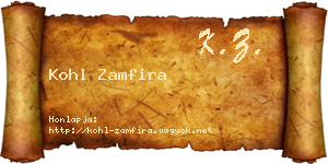 Kohl Zamfira névjegykártya